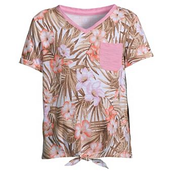 Girls 10-16 Plus Size Lands' End Tie Front Top