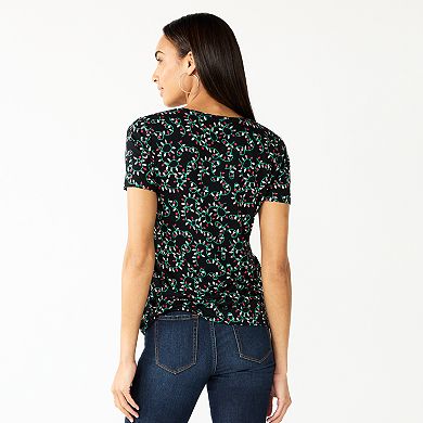 Women's Celebrate Togehter™™ Short Sleeve V-Neck Christmas Tee