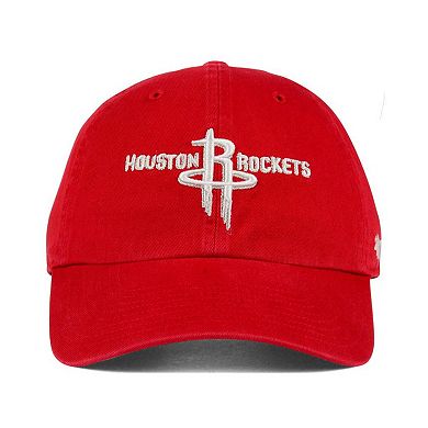 Men's '47 Red Houston Rockets Team Logo Clean Up Adjustable Hat
