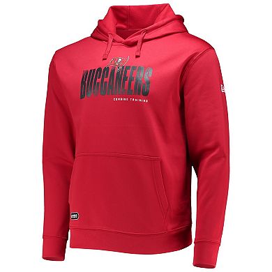 Men's New Era Red Tampa Bay Buccaneers Combine Authentic Hard Hash Pullover Hoodie