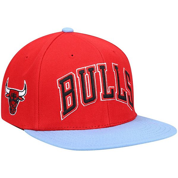 Chicago Cubs Mitchell & Ness Hometown Snapback Hat - Red/Light Blue