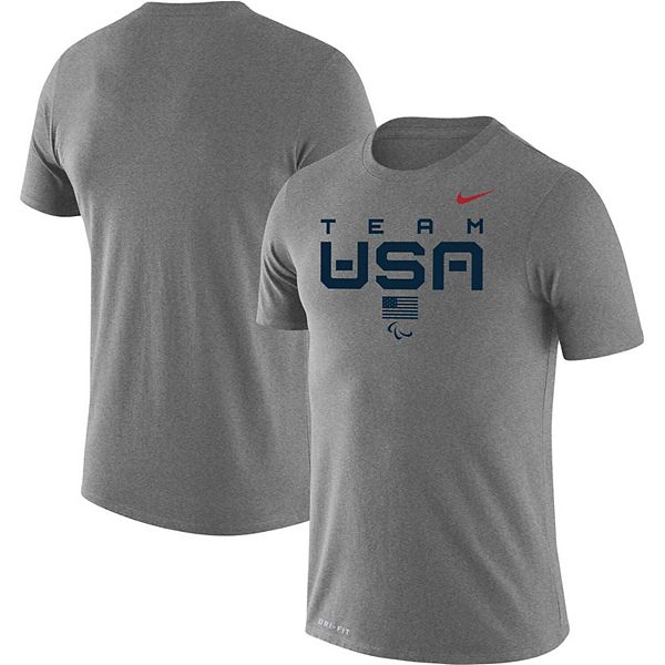 Manía Enredo plátano Men's Nike Heathered Gray U.S. Paralympics Legend 2.0 Performance T-Shirt