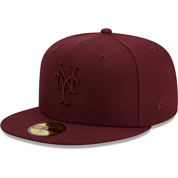 Men's New Era Maroon New York Mets Oxblood Tonal 59FIFTY Fitted Hat