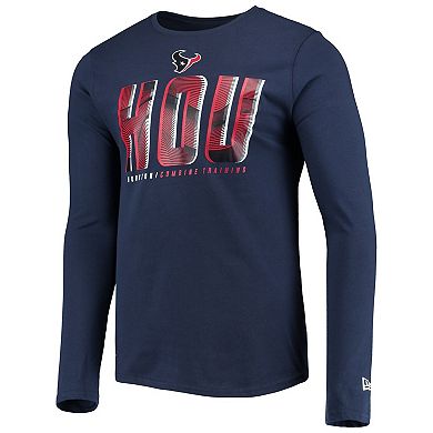 Men's New Era Navy Houston Texans Combine Authentic Static Abbreviation Long Sleeve T-Shirt