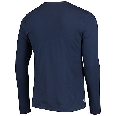 Men's New Era Navy Houston Texans Combine Authentic Static Abbreviation Long Sleeve T-Shirt