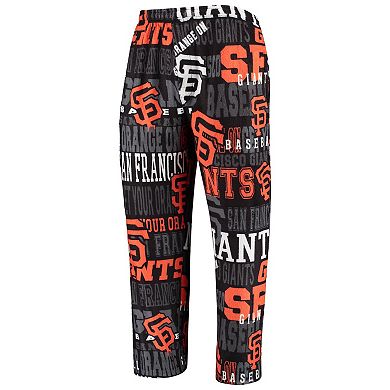 Men's Concepts Sport Black/Charcoal San Francisco Giants Ensemble Slub Long Sleeve T-Shirt and Allover Pants Sleep Set