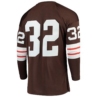 Men's Mitchell & Ness Jim Brown Brown Cleveland Browns 1964 Authentic Throwback Retired Player Jersey