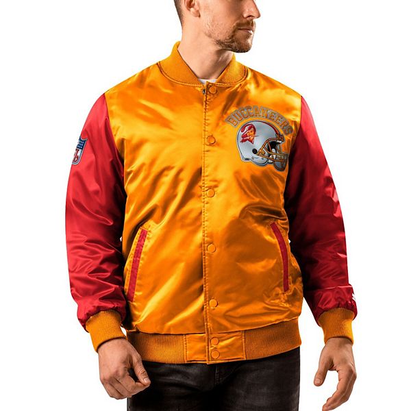 Men's Starter Brown/Orange Cleveland Browns Locker Room Throwback Satin  Varsity Full-Snap Jacket