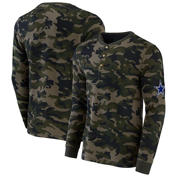 Men's NFL x Darius Rucker Collection by Fanatics Camo Dallas Cowboys  Thermal Henley Long Sleeve T-Shirt