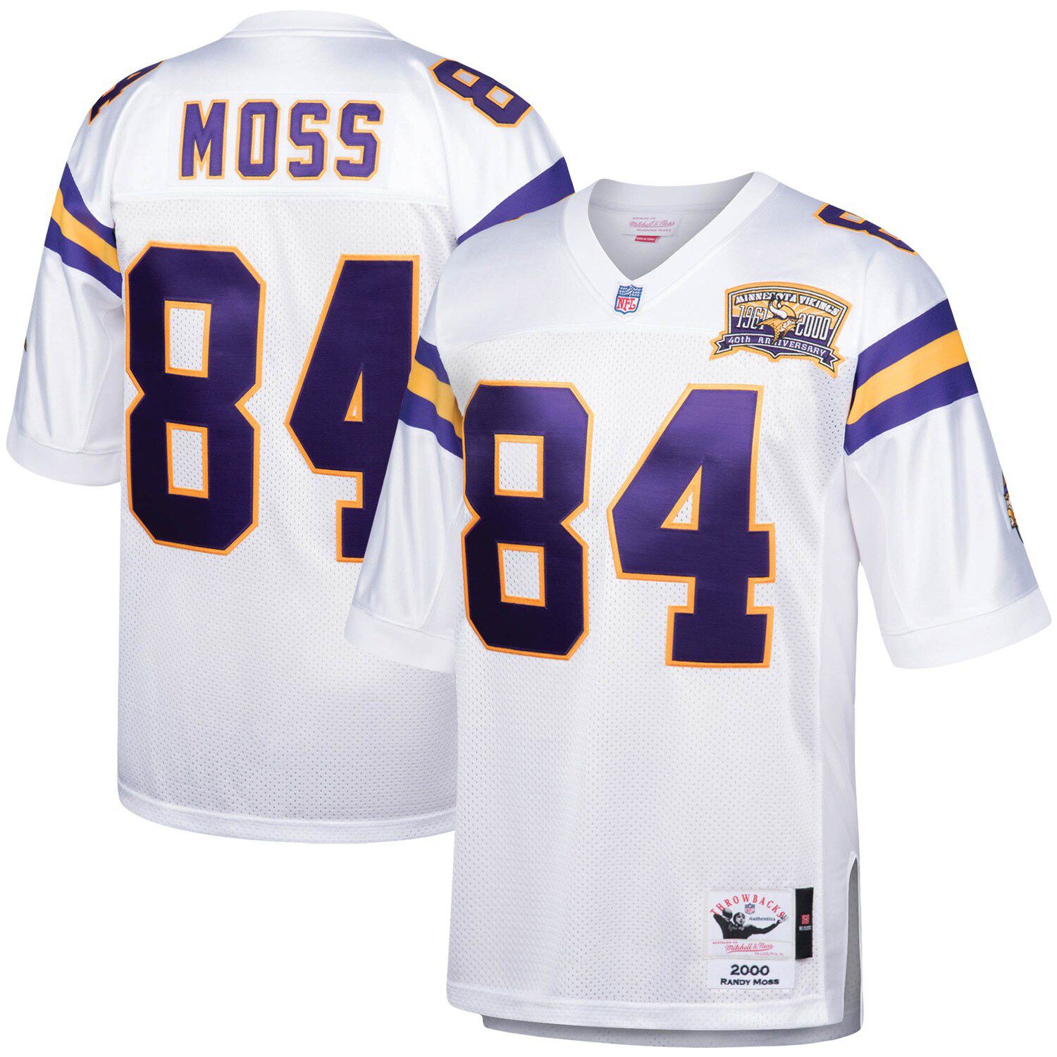 Men's Mitchell & Ness Randy Moss Black Minnesota Vikings Retired Player  Name & Number Mesh Top