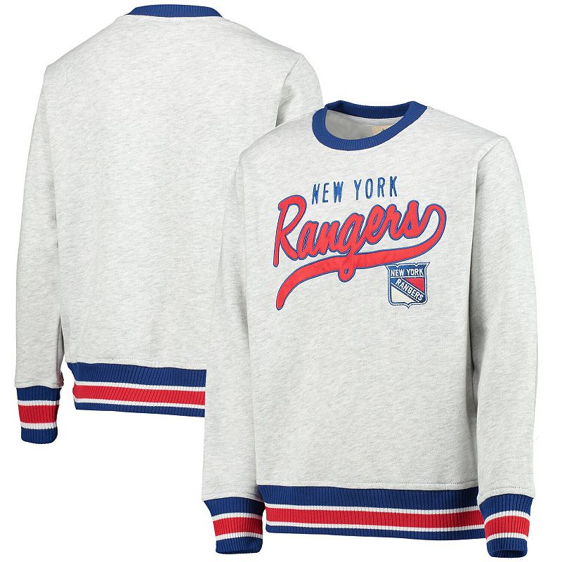 UPC 655419847007 product image for Youth Heathered Gray New York Rangers Legends Pullover Sweatshirt, Boy's, Size:  | upcitemdb.com