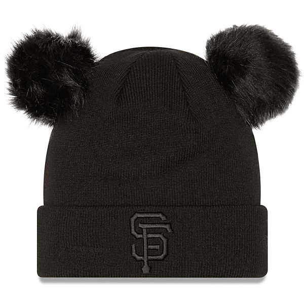 Men's Fanatics Branded Black/Orange San Francisco Giants Space-Dye Cuffed Knit Hat with Pom