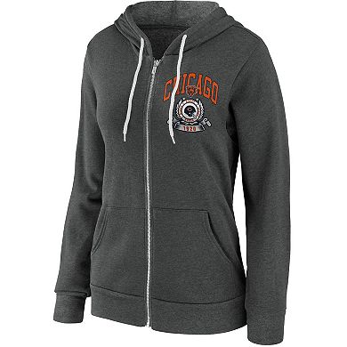 Women's WEAR by Erin Andrews Charcoal Chicago Bears Fleece Full-Zip Hoodie