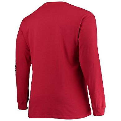 Men's Champion Cardinal Arkansas Razorbacks Big & Tall 2-Hit Long Sleeve T-Shirt
