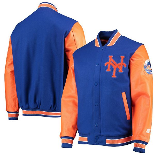 Men's Starter Royal/Orange New York Mets 35th Anniversary Varsity Wool ...