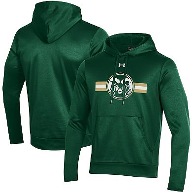 Men's Under Armour Green Colorado State Rams Logo Stripe Fleece Pullover Hoodie