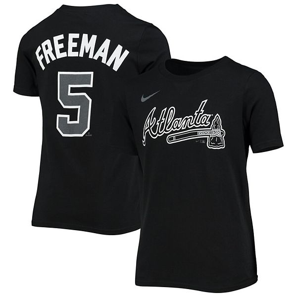 Youth Nike Freddie Freeman Black Atlanta Braves Name & Number T-Shirt