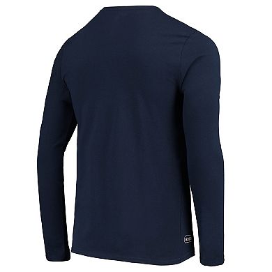 Men's New Era Navy Houston Texans Combine Authentic Split Line Long Sleeve T-Shirt