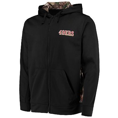 Men's Dunbrooke Black/Realtree Camo San Francisco 49ers Decoy Tech Fleece Full-Zip Hoodie