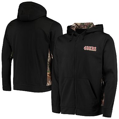 Men's Dunbrooke Black/Realtree Camo San Francisco 49ers Decoy Tech Fleece Full-Zip Hoodie