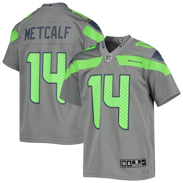 Youth Nike DK Metcalf Gray Seattle Seahawks Inverted Team Game