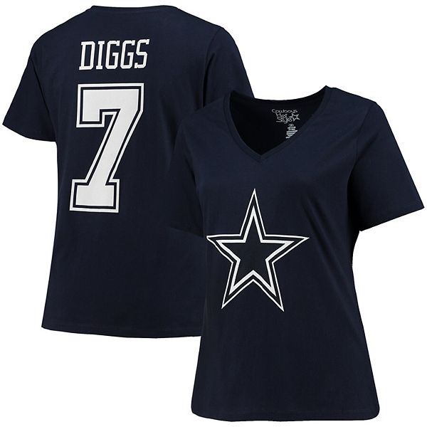 Dallas Cowboys Womens Plus Logo Short Sleeve T-Shirt Navy V Neck - PLUS  SIZES