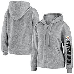 Nike Women's Assymetrical (NFL Pittsburgh Steelers) Full-Zip Hoodie in Black, Size: Small | 00CY057Y7L-06K