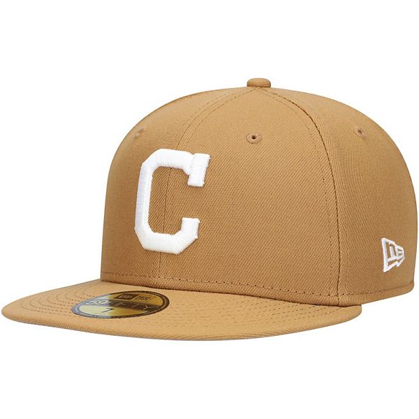 Men's Cleveland Indians New Era Tan Wheat 59FIFTY Fitted Hat