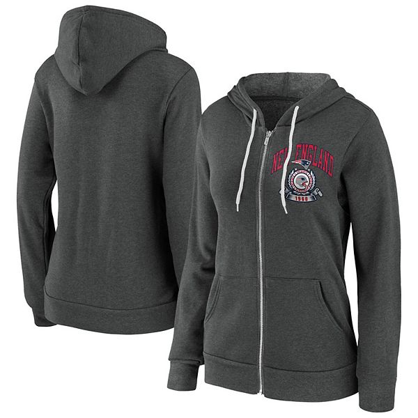 Women's WEAR by Erin Andrews Gray New England Patriots Full-Zip Hoodie