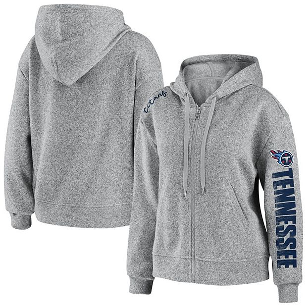 Tennessee Titans Heather Gray Big & Tall Fleece Raglan Full-Zip