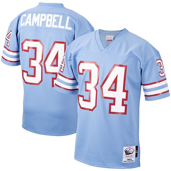 Men's Mitchell & Ness Earl Campbell Light Blue Houston Oilers 1980