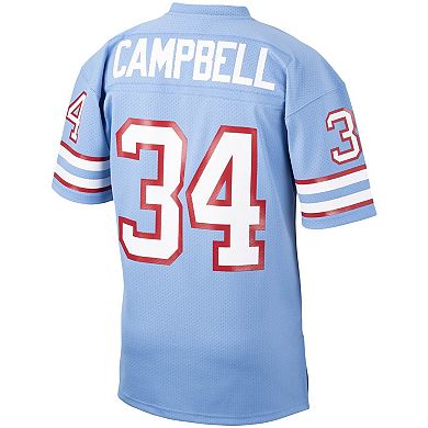 Men's Mitchell & Ness Earl Campbell Light Blue Houston Oilers 1980 Authentic Throwback Retired Player Jersey