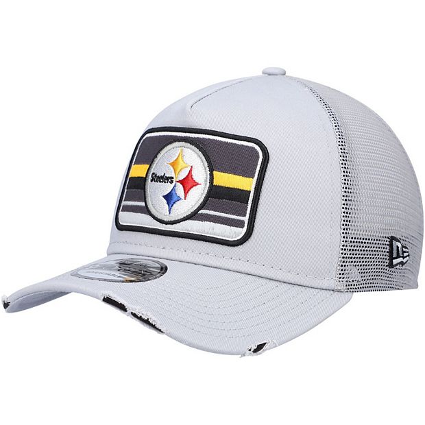 New Era Men's Pittsburgh Steelers Stripe Grey 39Thirty Stretch Fit Hat