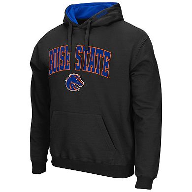 Men's Colosseum Black Boise State Broncos Arch & Logo 3.0 Pullover Hoodie