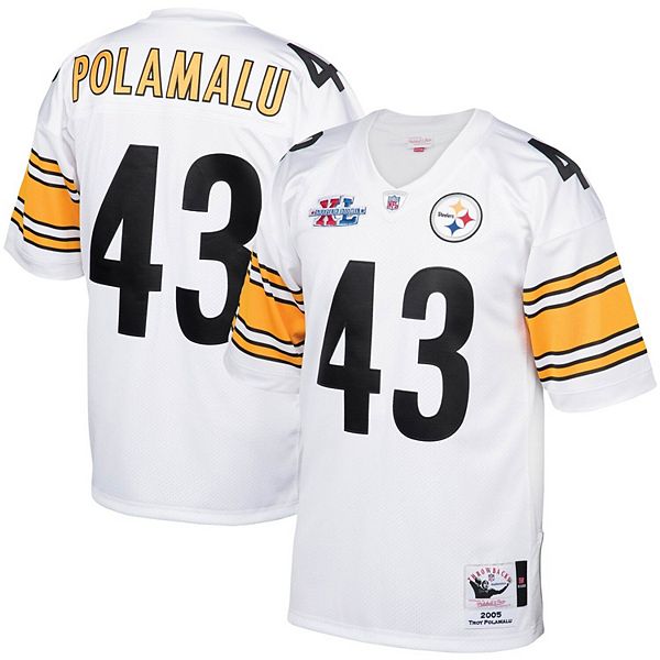 theft Need Old man Men's Mitchell & Ness Troy Polamalu White Pittsburgh Steelers 2005  Authentic Throwback Retired Player Jersey
