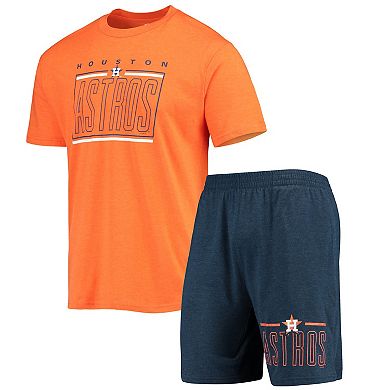 Men's Concepts Sport Navy/Orange Houston Astros Meter T-Shirt and Shorts Sleep Set