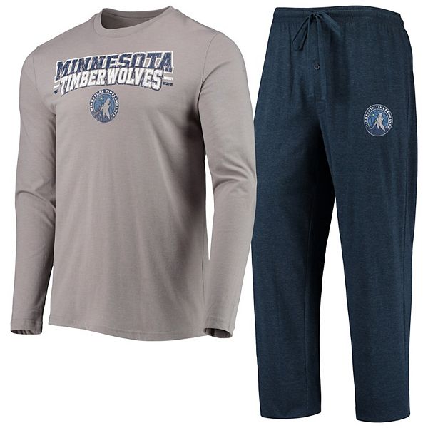 Men's Concepts Sport Navy/Gray Minnesota Timberwolves Long Sleeve T ...