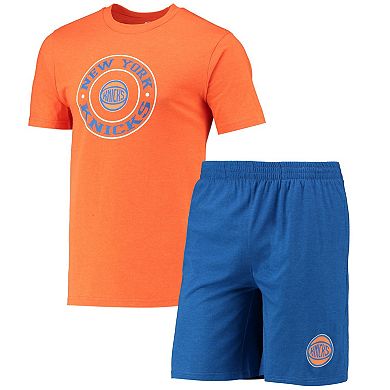 Men's Concepts Sport Blue/Orange New York Knicks T-Shirt & Shorts Sleep Set