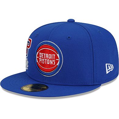 Men's New Era Blue Detroit Pistons City Cluster 59FIFTY Fitted Hat
