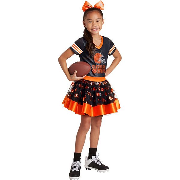 Cleveland Browns Girls Youth Brown 2-Piece Cheerleader Set Girls Child  Costume