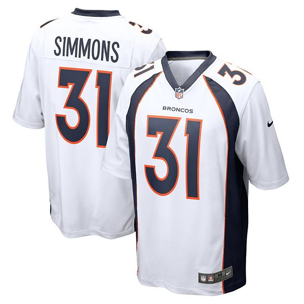 Men's Nike Justin Simmons White Denver Broncos Game Jersey