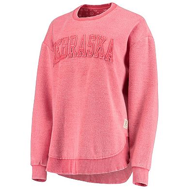 Women's Pressbox Scarlet Nebraska Huskers Ponchoville Pullover Sweatshirt