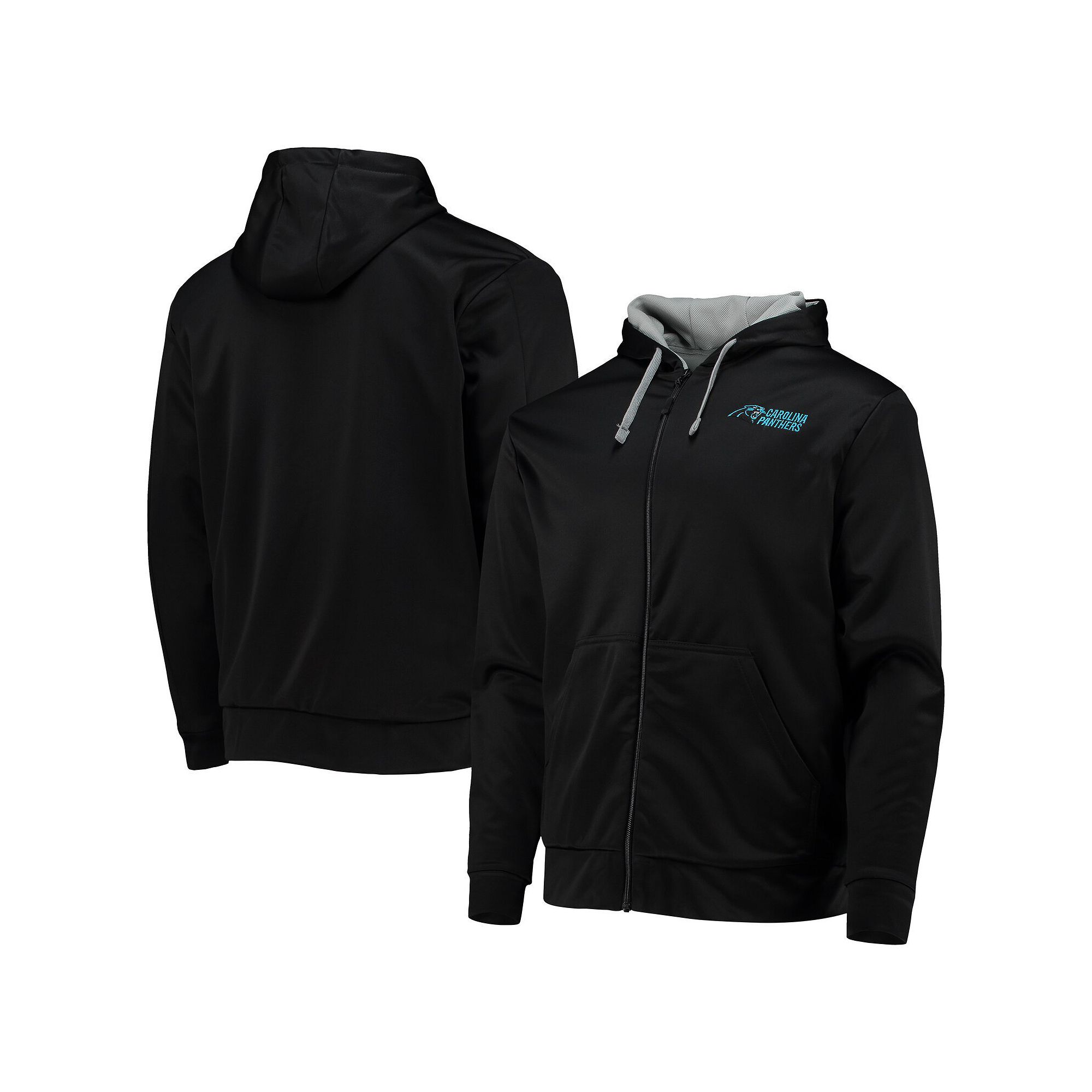 Mens Dunbrooke Black/Gray Carolina Panthers Apprentice Full-Zip Hoodie, Si