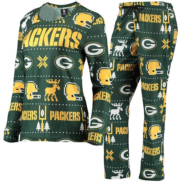 Green Bay Packers Youth All Over Print Lounge Pants - Green