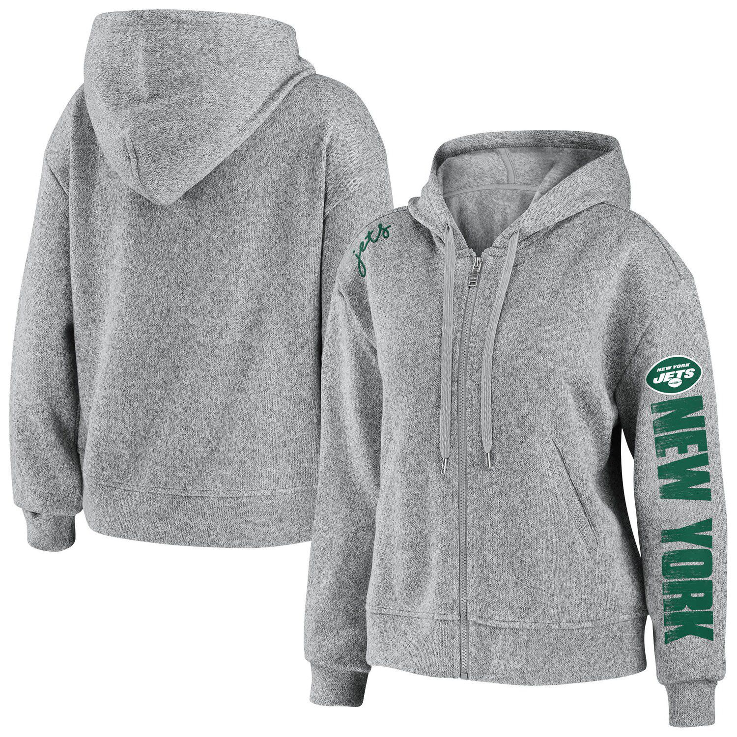 Image for Unbranded Women's WEAR by Erin Andrews Heathered Gray New York Jets Full-Zip Hoodie at Kohl's.