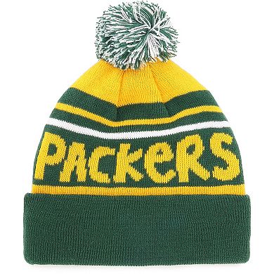 Youth '47 Gold/Green Green Bay Packers Playground Cuffed Knit Hat With Pom