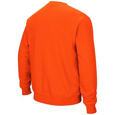Men's Colosseum Orange Virginia Cavaliers Team Arch & Logo Tackle Twill Pullover Sweatshirt