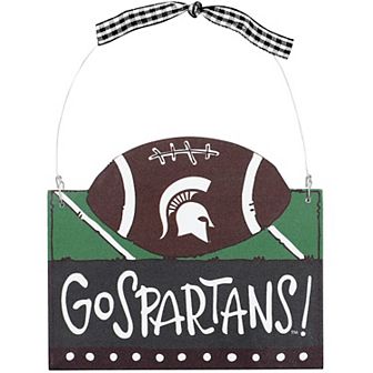 Michigan State Spartans Logo Football Ornament