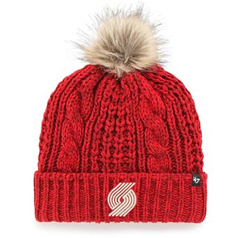 Women's '47 Red Portland Trail Blazers Meeko Cuffed Knit Hat with Pom