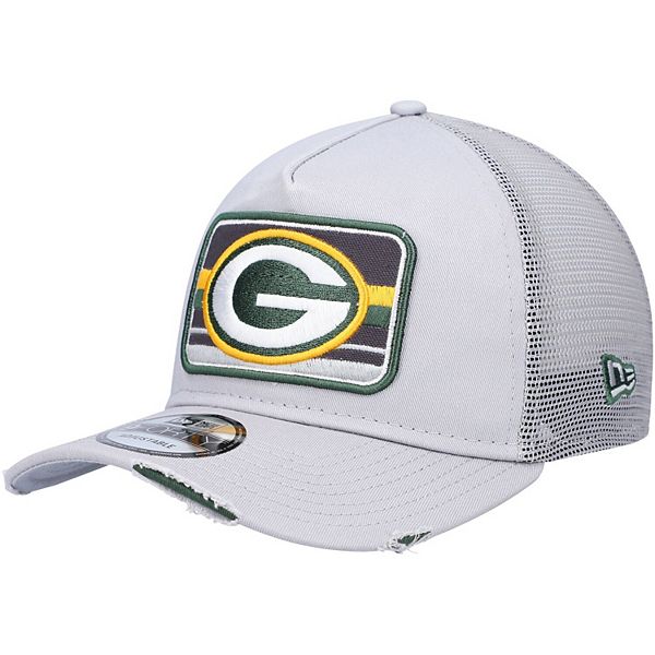 Green Bay Packers New Era Striped A-Frame 9FIFTY Trucker Snapback Hat -  White/Green